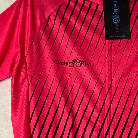 Cycle-Run Neon Biker Biking Jersey Shirt 1 Women XL Pink Bicycle Reflective NEW - Picture 6 of 13